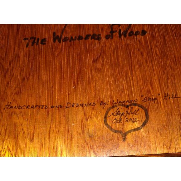 CREEPY CLOWN Colorful Art Picture Inlaid Wood JOKER JESTER Plaque 15x12 Signed - Picture 10 of 16